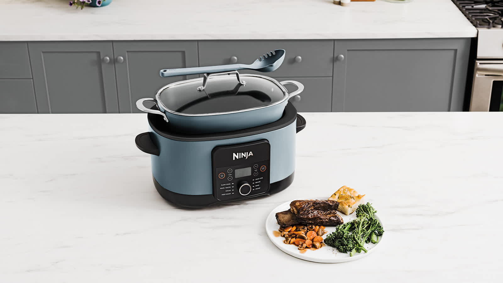 Foodi PossibleCooker, 8-in-1 Slow Cooker (Grey) MC1001UK